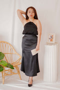 Glossier Satin Skirt in Black