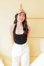 (BACKORDER) Bora Padded Halter Top in Black