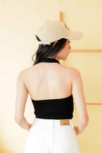 (BACKORDER) Bora Padded Halter Top in Black