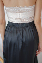 Glossier Satin Skirt in Black