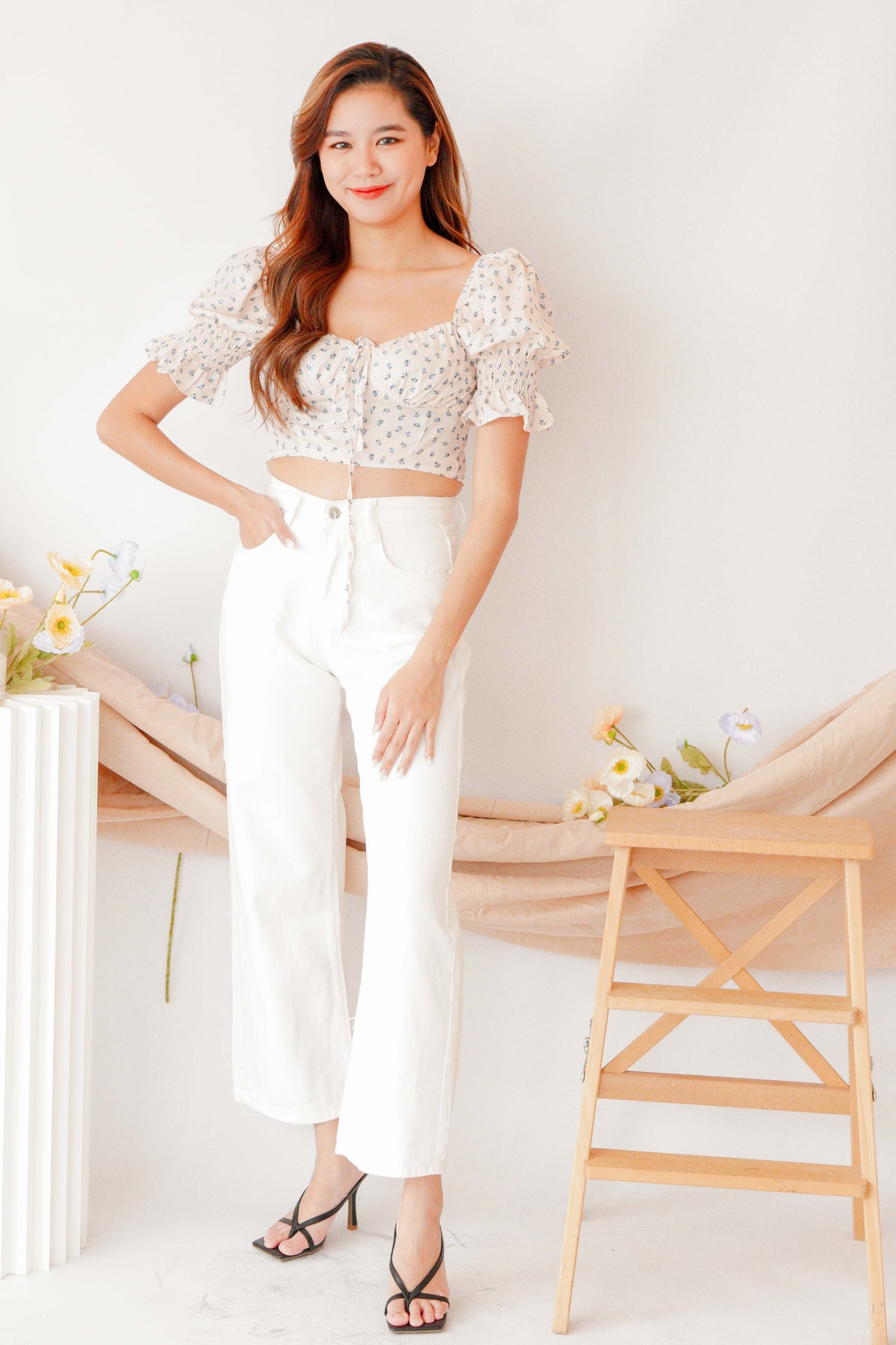 Love Before You Floral Blouse in Cream