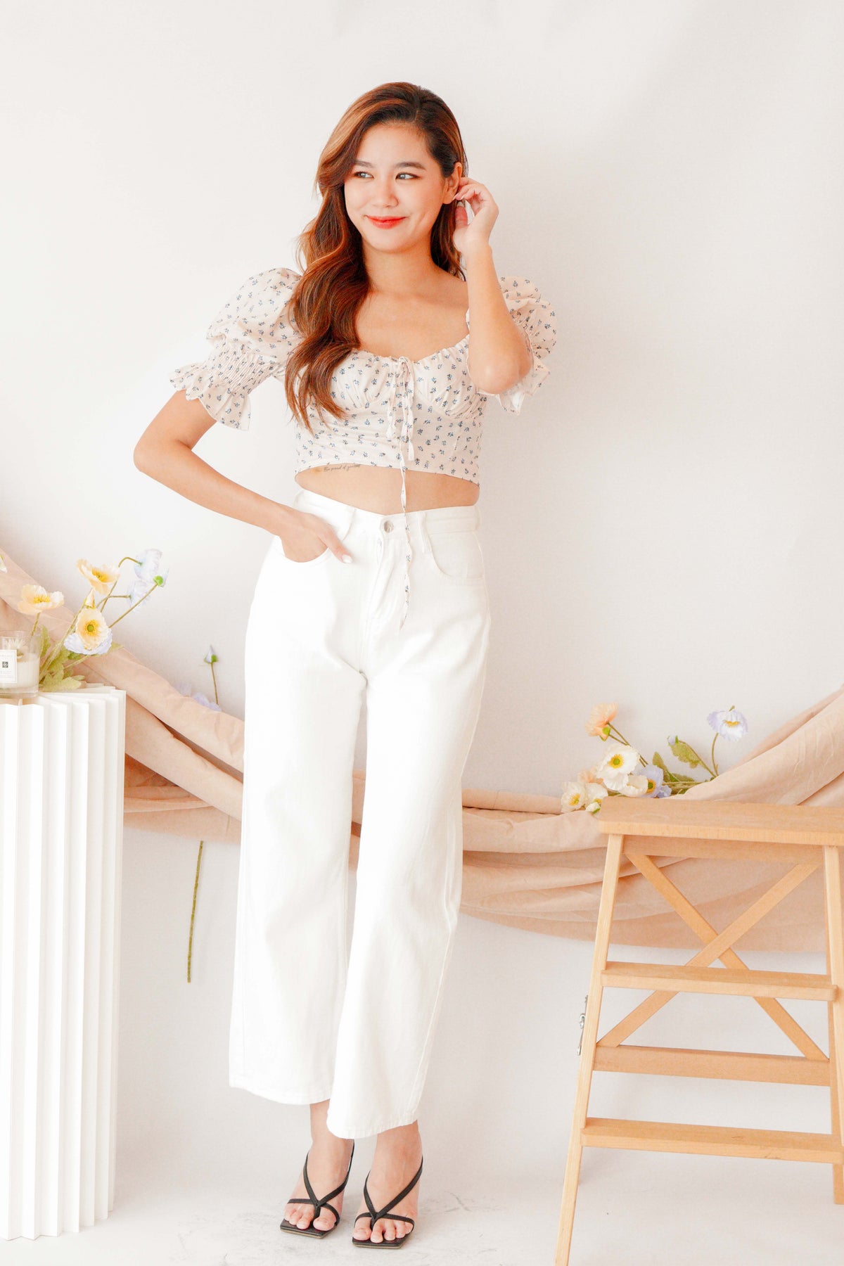 Love Before You Floral Blouse in Cream