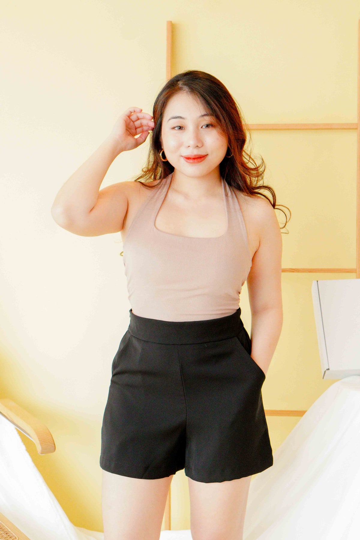 (BACKORDER) Bora Padded Halter Top in Nude