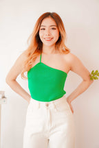 Over Heels Toga Knit Top in Green