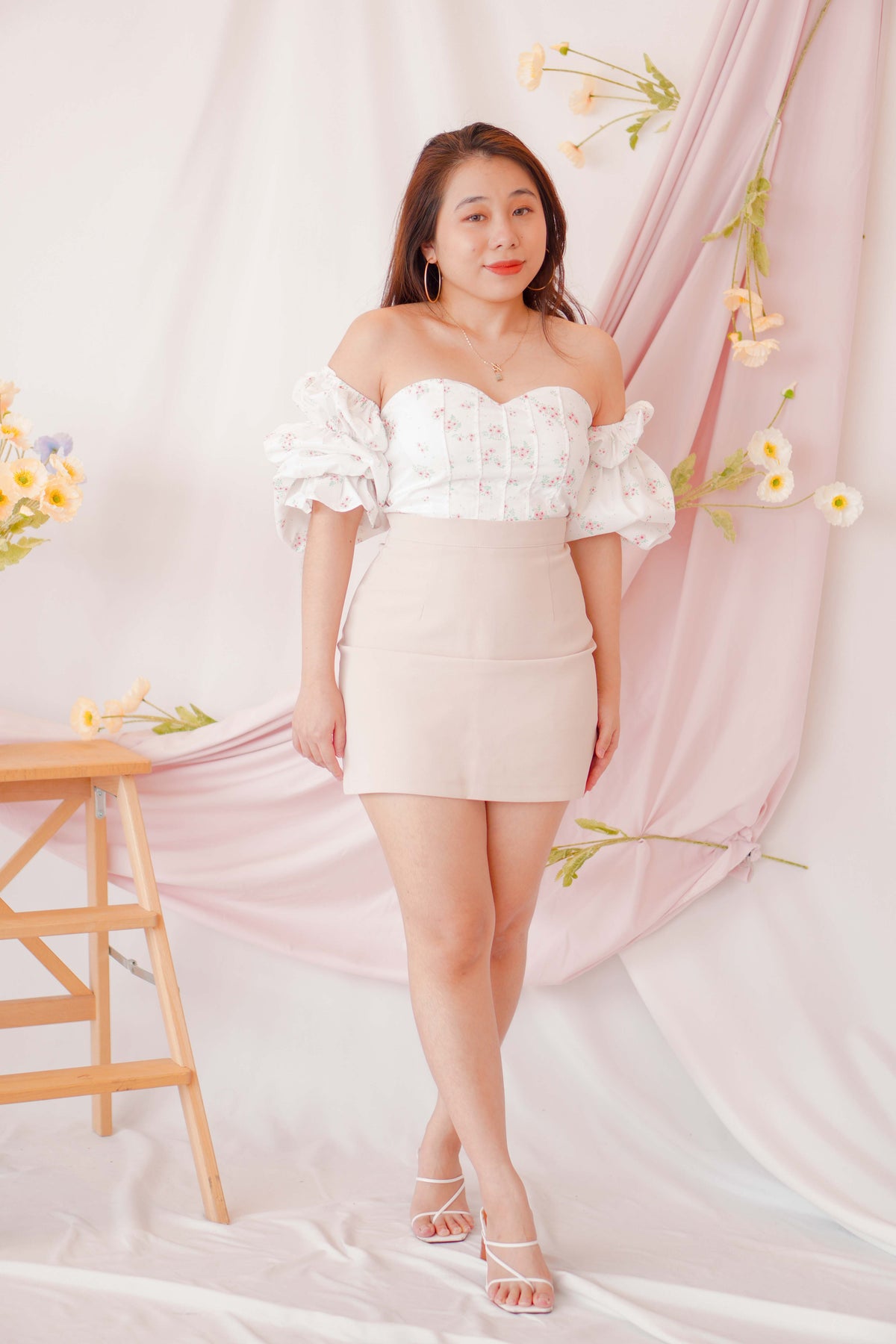 Modest Moment Skirt in Beige