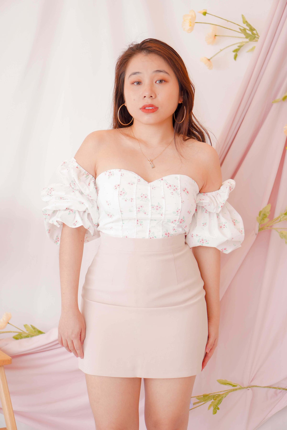 Modest Moment Skirt in Beige