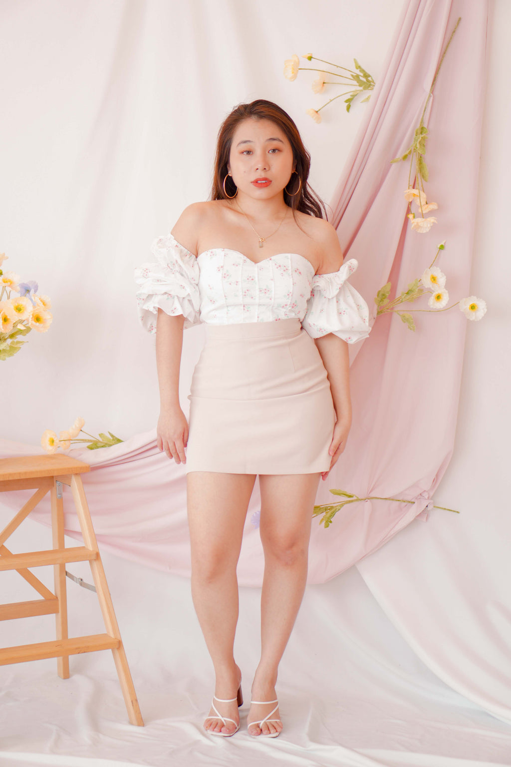 Modest Moment Skirt in Beige