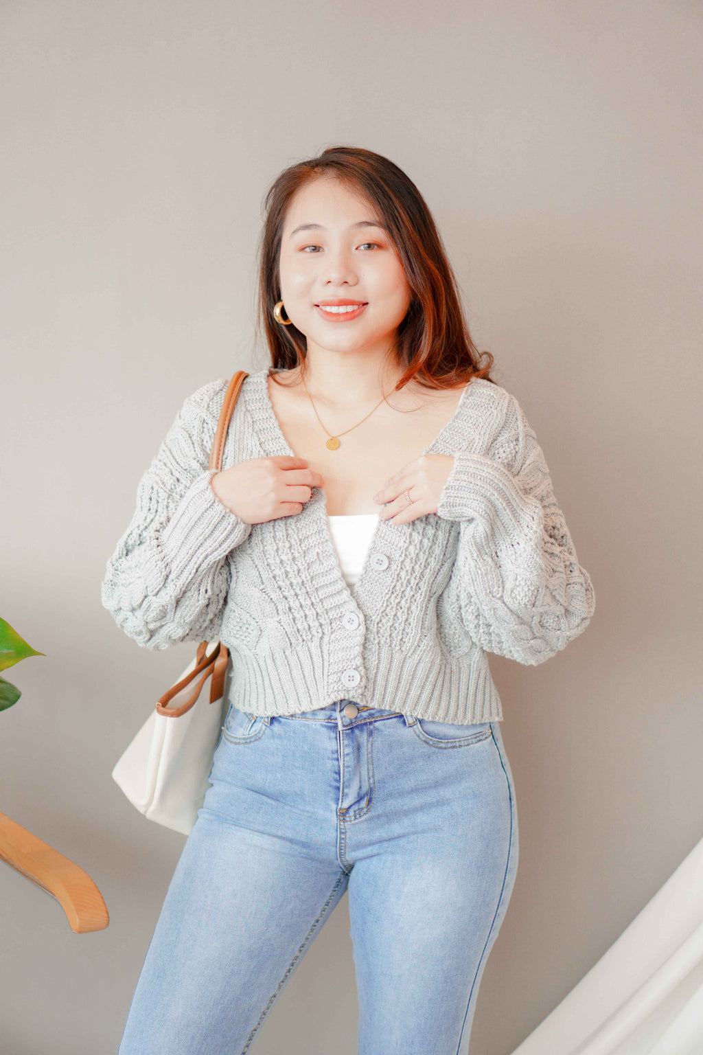 (BACKORDER) Cloud Muse Knit Cardigan in Grey