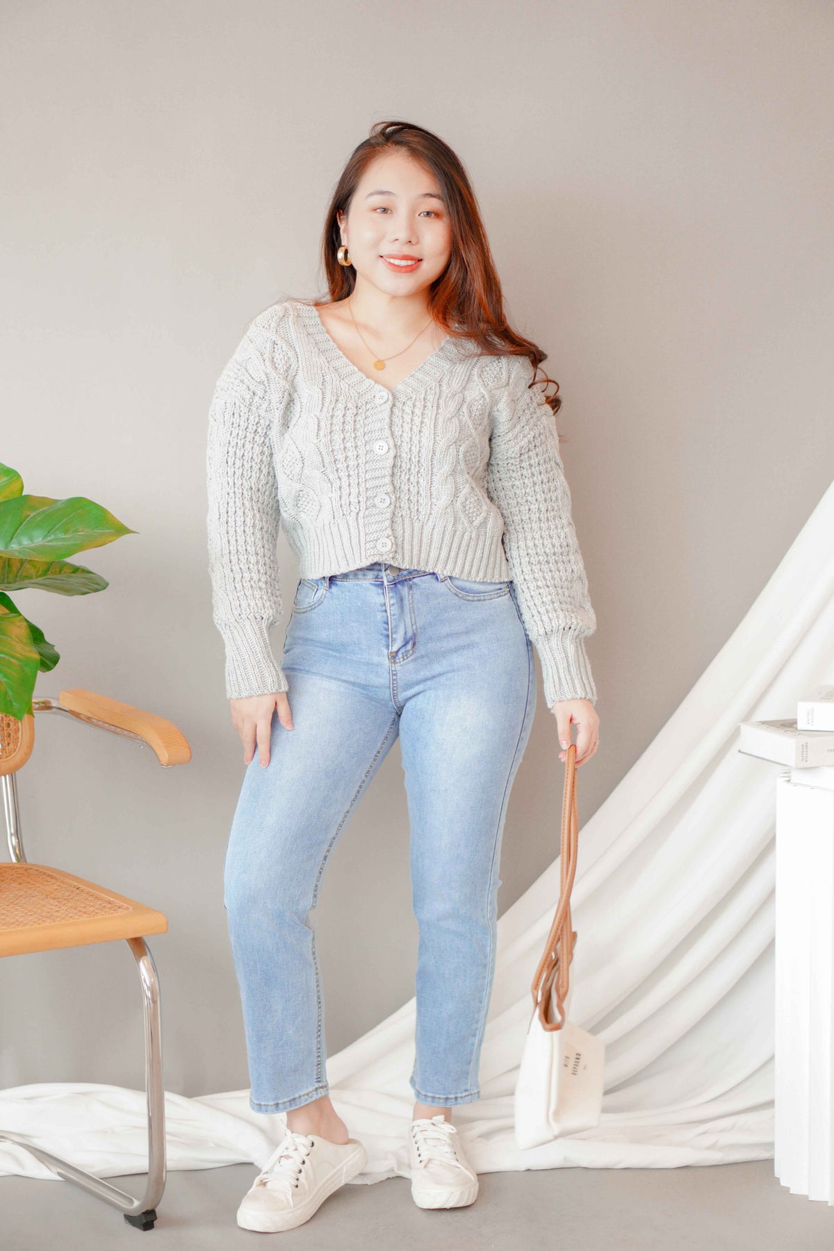 (BACKORDER) Cloud Muse Knit Cardigan in Grey