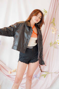 Timesquare Faux Leather Jacket in Black
