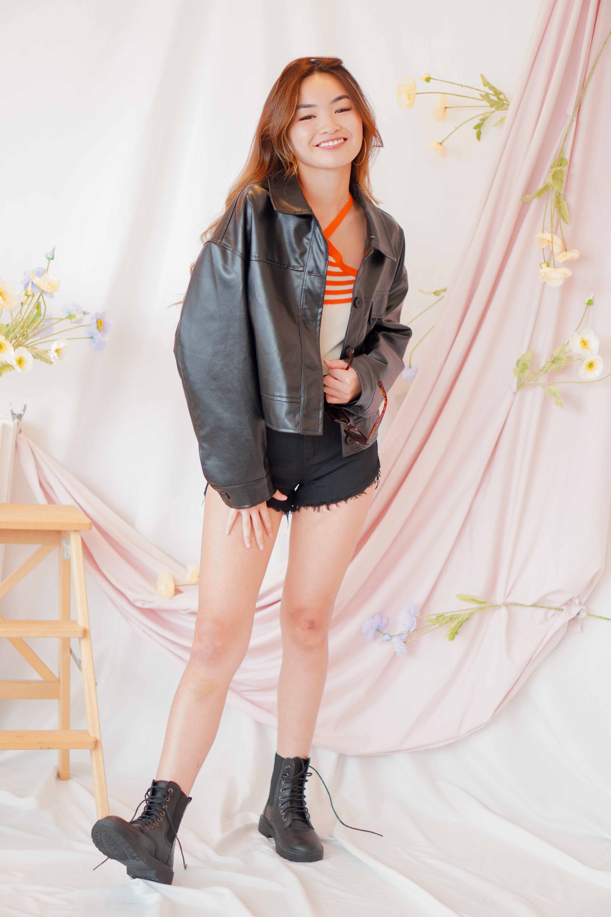 Timesquare Faux Leather Jacket in Black