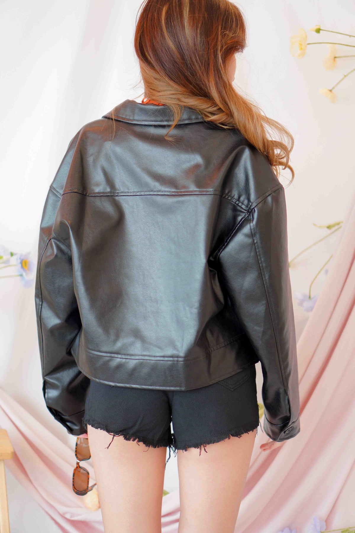 Timesquare Faux Leather Jacket in Black