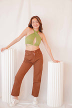 After Nightfall Self Tied Top in Green