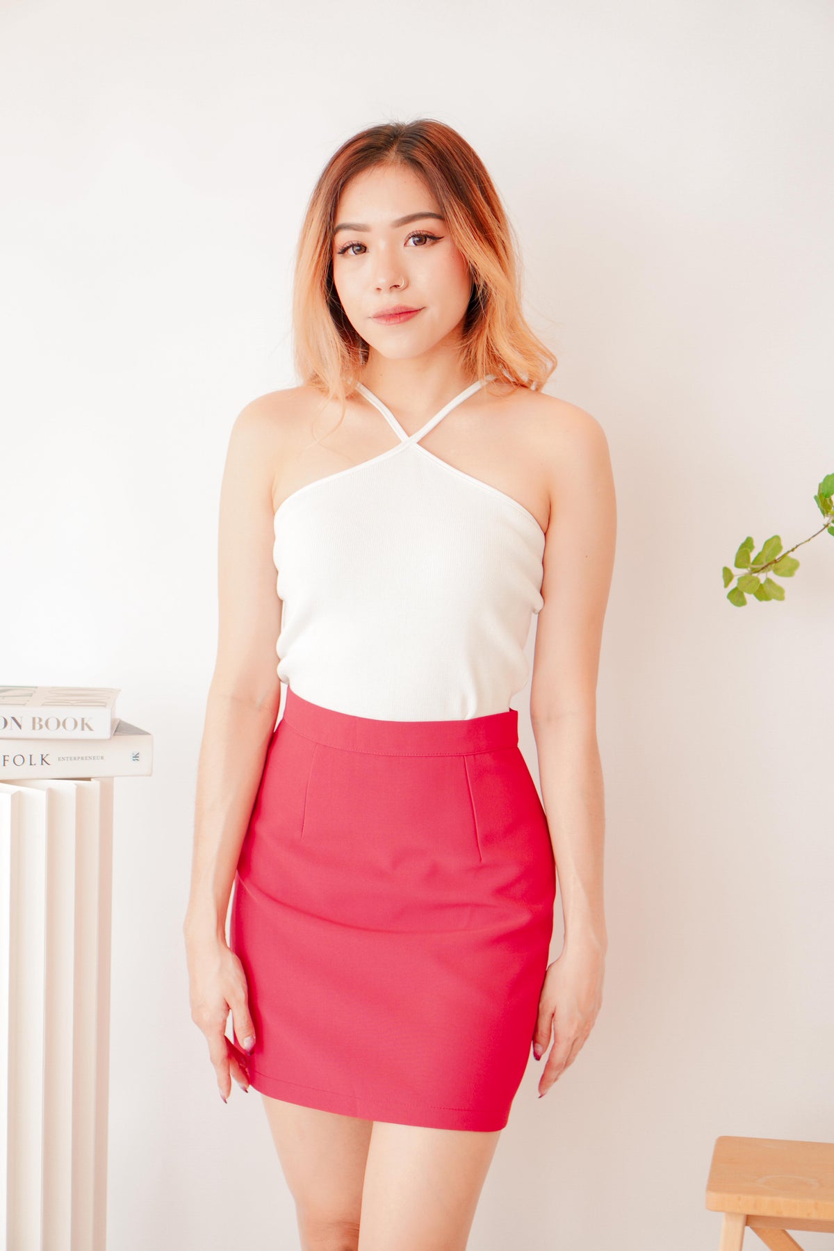 Modest Moment Skirt in Dark Pink