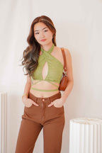 After Nightfall Self Tied Top in Green