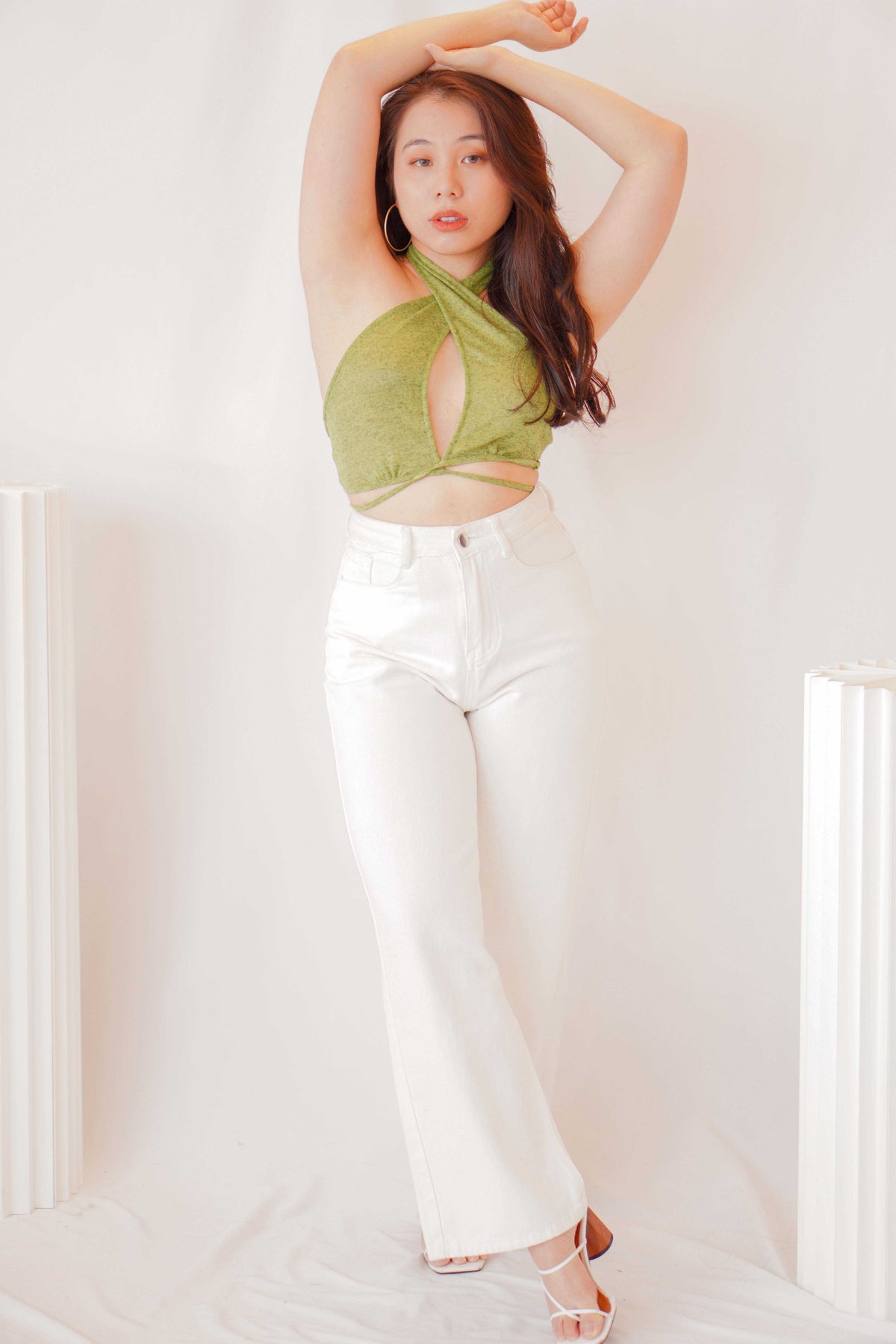 After Nightfall Self Tied Top in Green