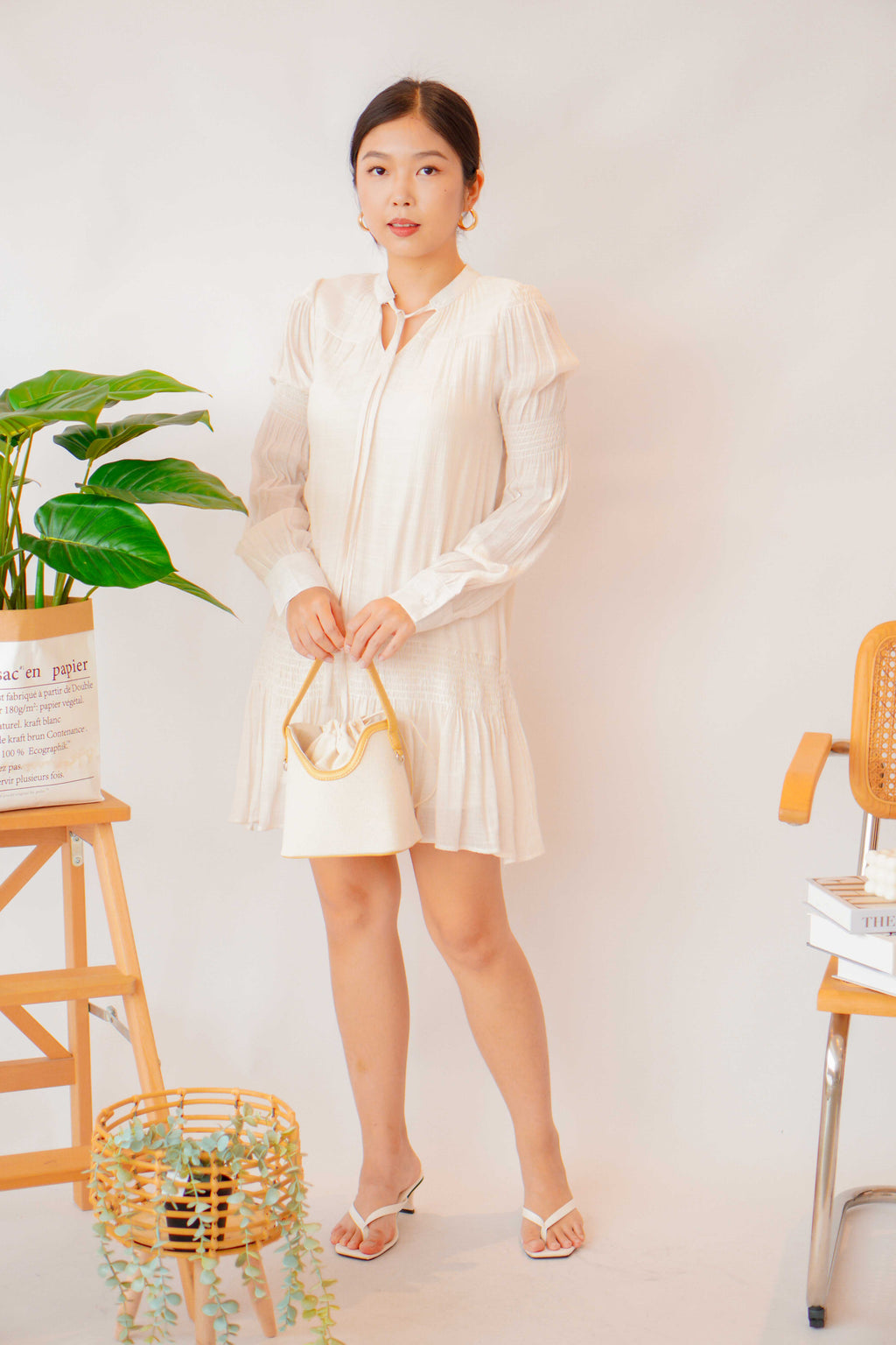 Boho Summer Long Sleeve Tassel Dress with Belt