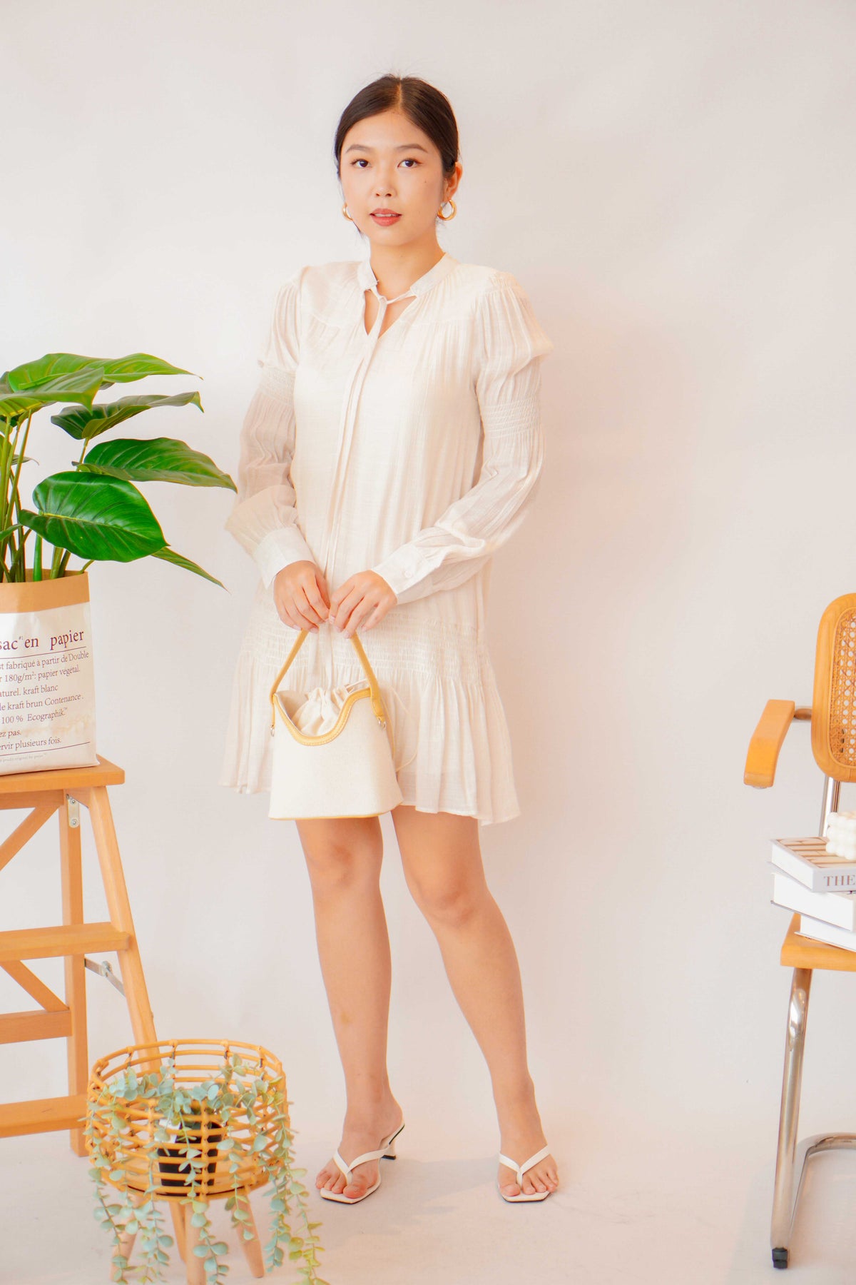 Boho Summer Long Sleeve Tassel Dress with Belt