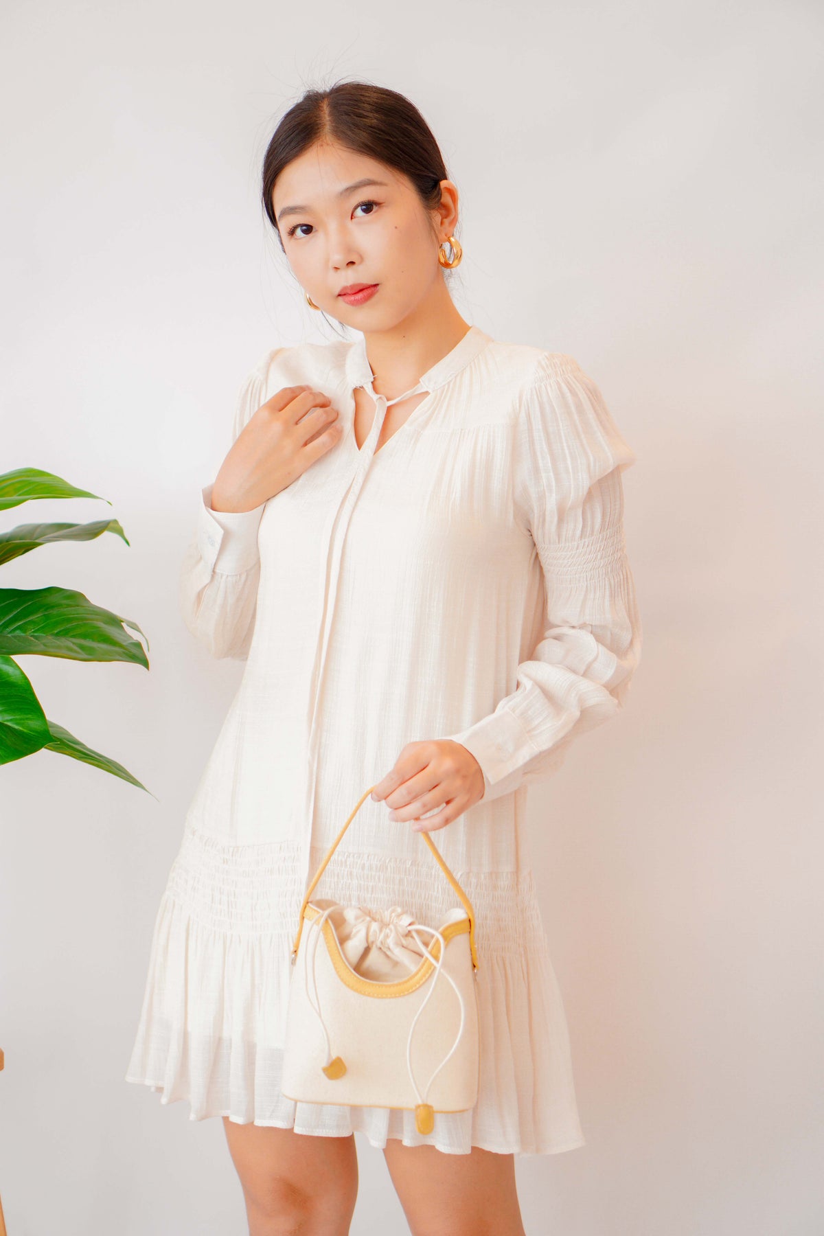 Boho Summer Long Sleeve Tassel Dress with Belt