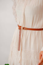 Boho Summer Long Sleeve Tassel Dress with Belt