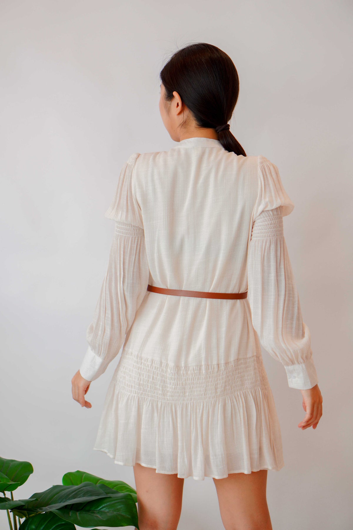 Boho Summer Long Sleeve Tassel Dress with Belt