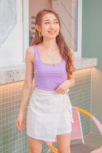 If You Stay Crop Ribbed Top in Purple