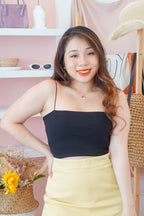 Sugar Rush Ribbed Crop Top in Black