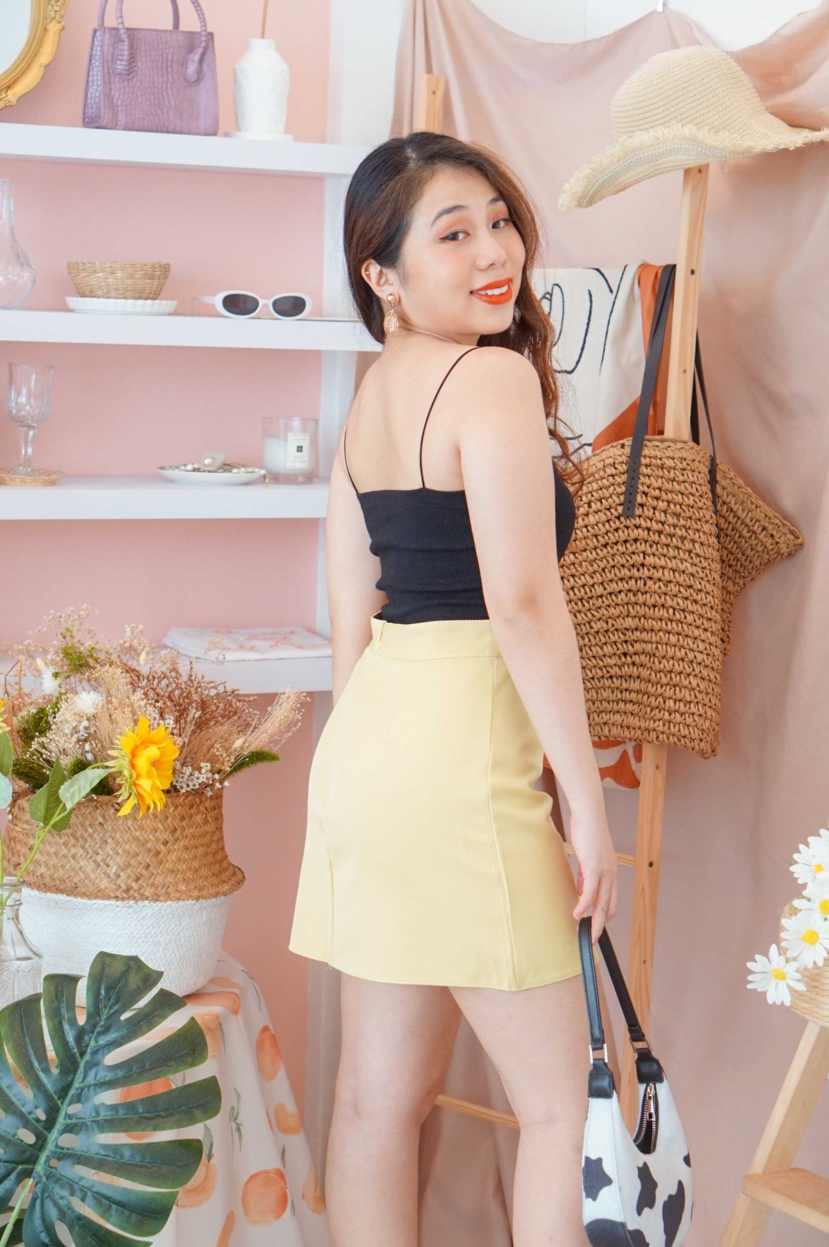 Sugar Rush Ribbed Crop Top in Black