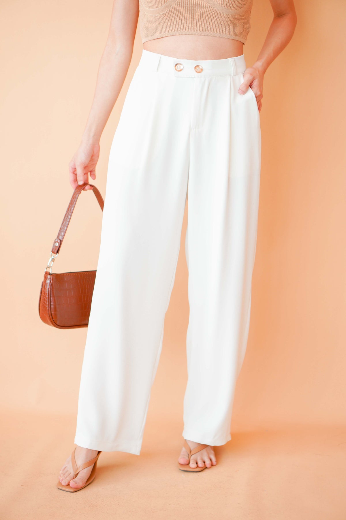 Double Take Pants in White