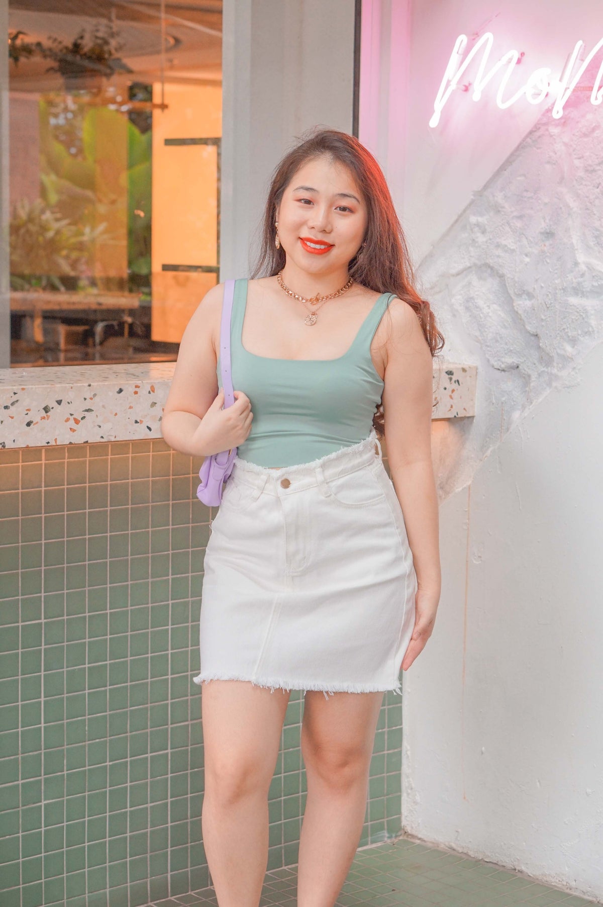 If You Stay Crop Ribbed Top in Green