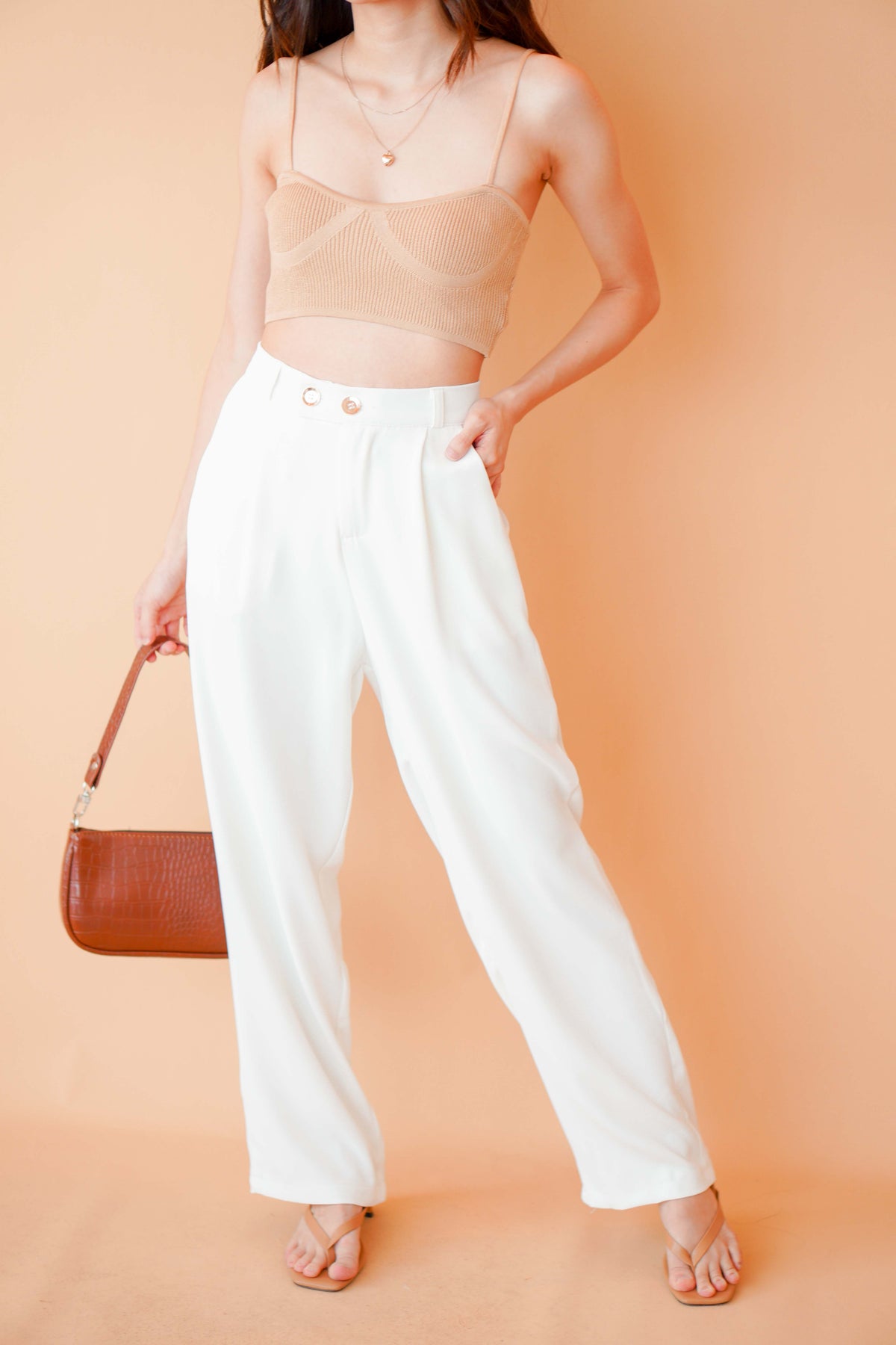 Double Take Pants in White