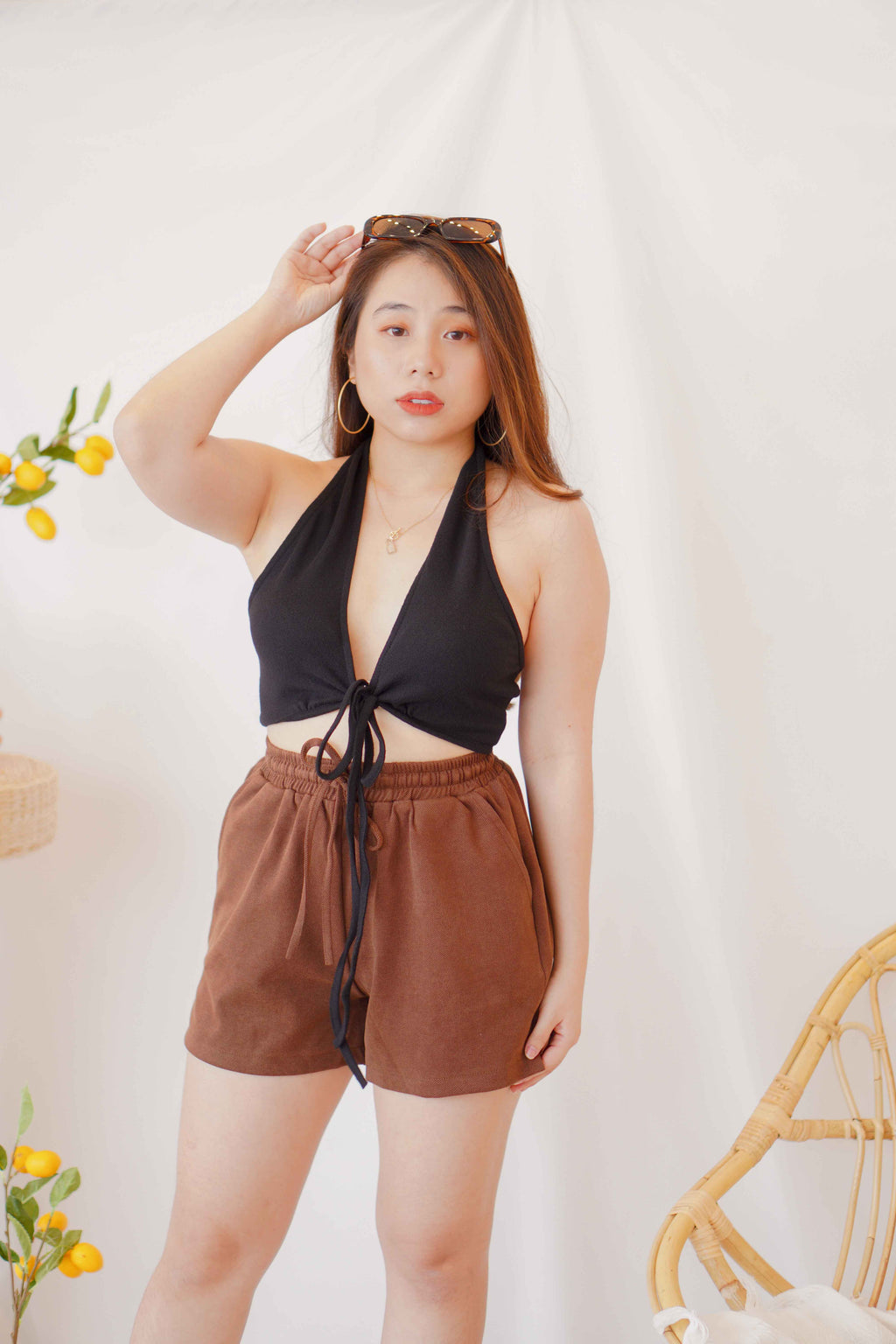 After Nightfall Self Tied Top in Black