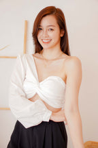 Paris Vision Toga Long Sleeve Top in White