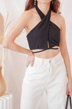 After Nightfall Self Tied Top in Black