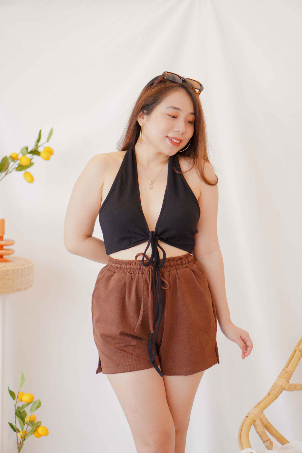 After Nightfall Self Tied Top in Black