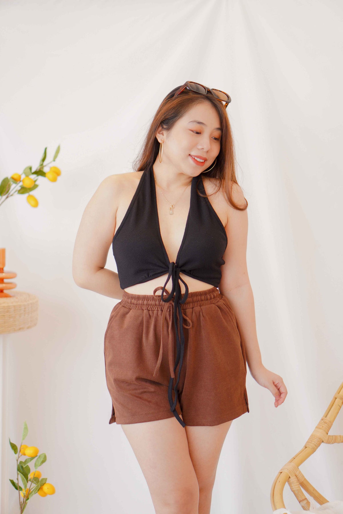 After Nightfall Self Tied Top in Black