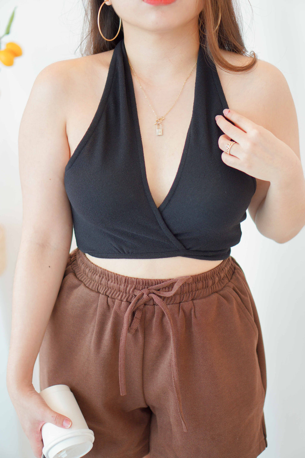 After Nightfall Self Tied Top in Black