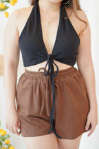 After Nightfall Self Tied Top in Black