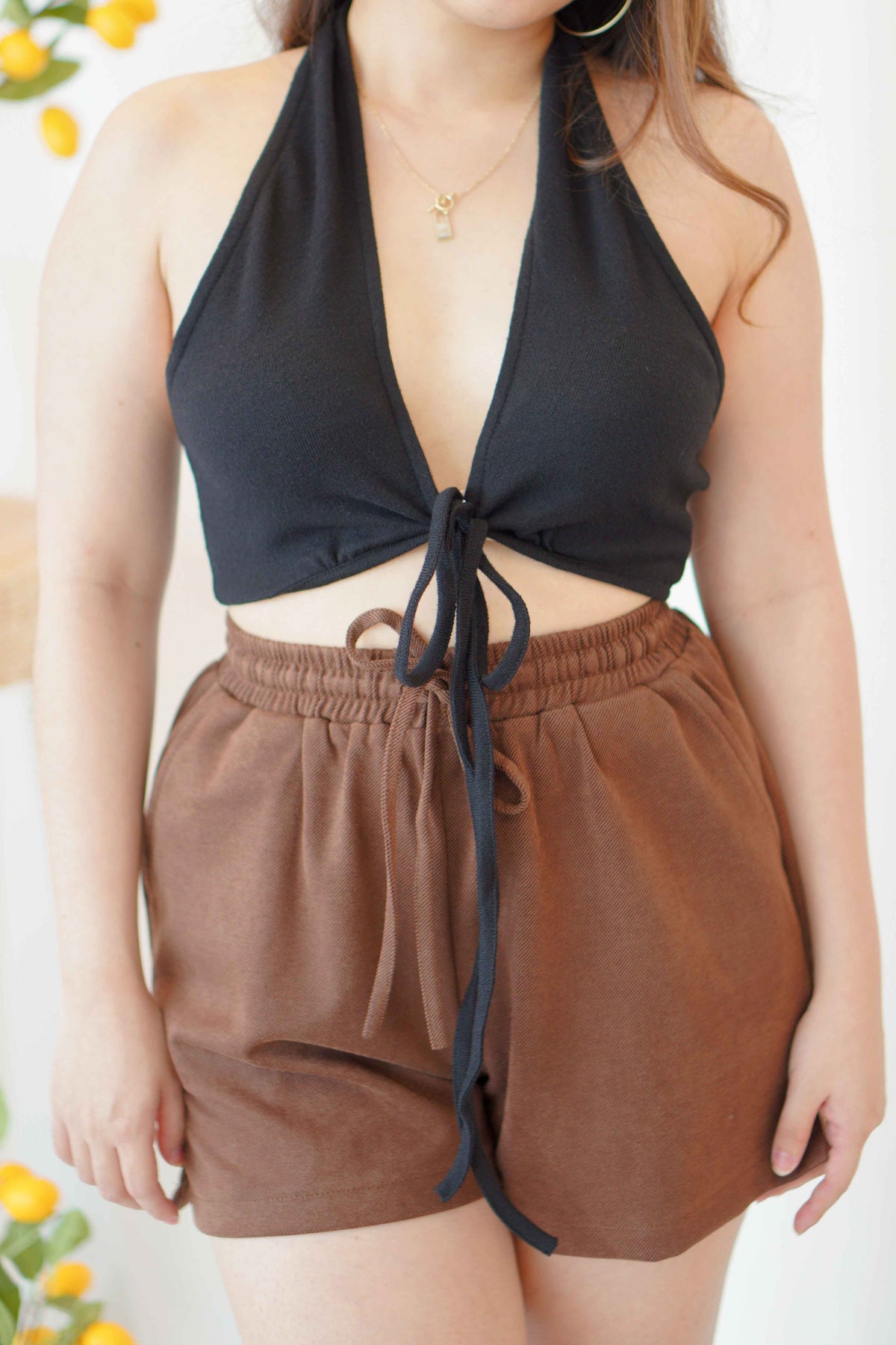 After Nightfall Self Tied Top in Black