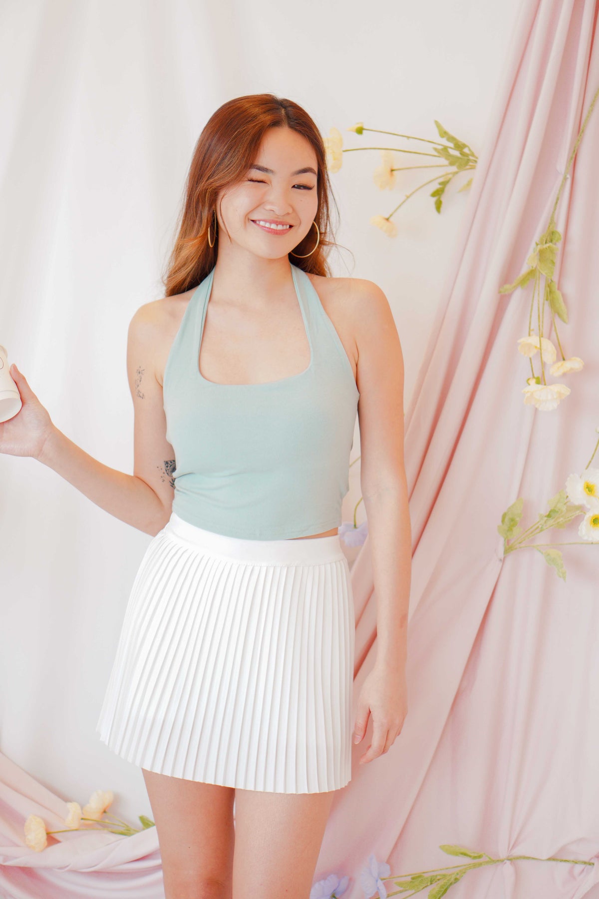 Bora Padded Halter Top in Green