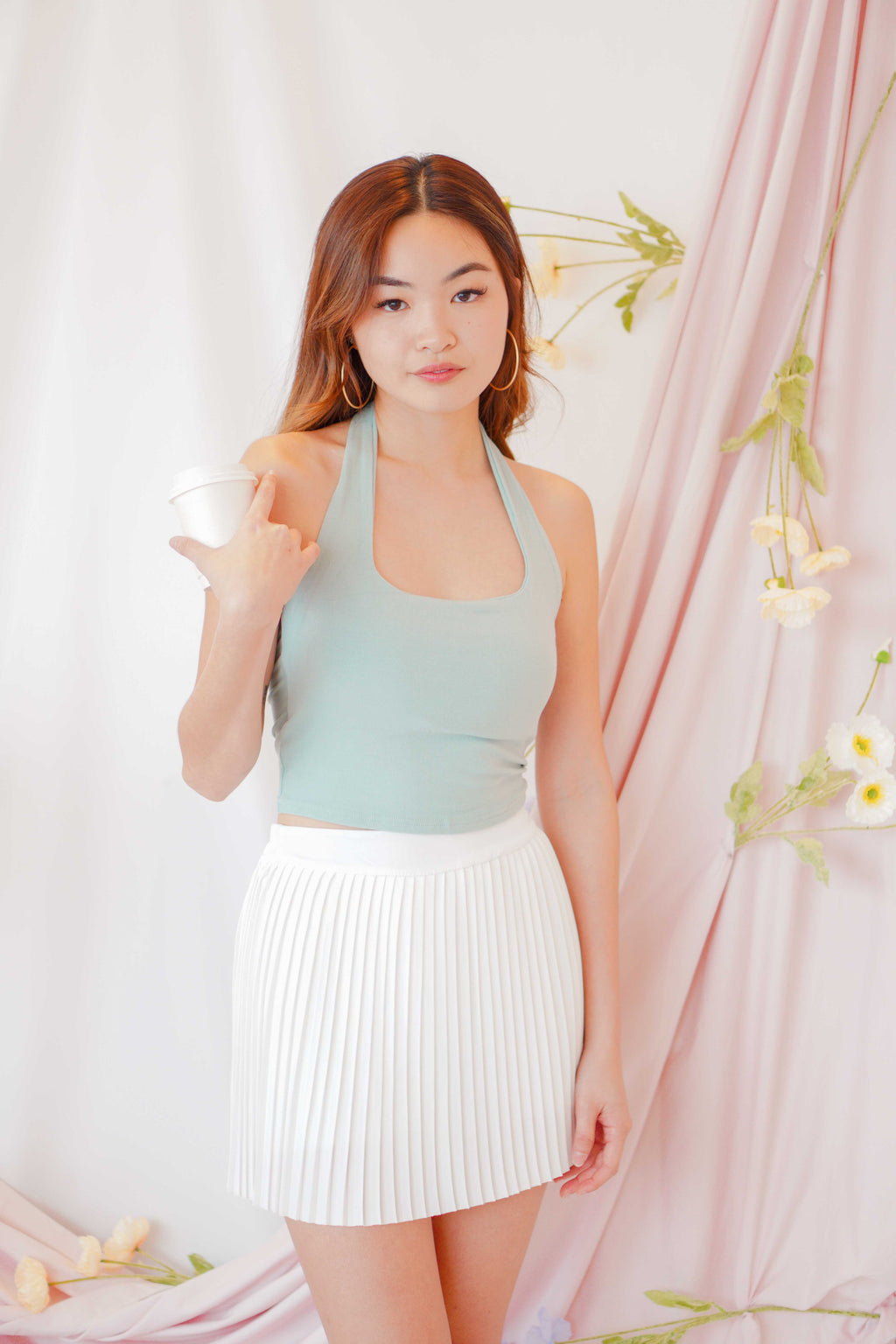 Bora Padded Halter Top in Green