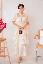 (PREMIUM) Lady Diane Layered Maxi Dress in Cream
