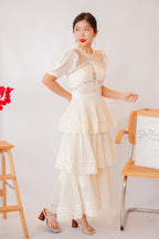 (PREMIUM) Lady Diane Layered Maxi Dress in Cream