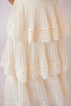 (PREMIUM) Lady Diane Layered Maxi Dress in Cream