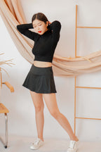 Drop Shot Mini Skirt in Black
