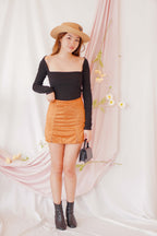 West Side Suede Skirt in Brown