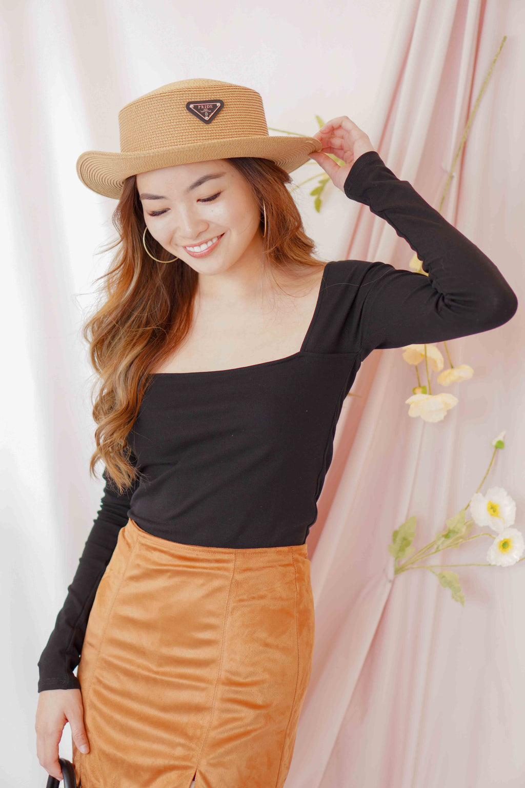 West Side Suede Skirt in Brown