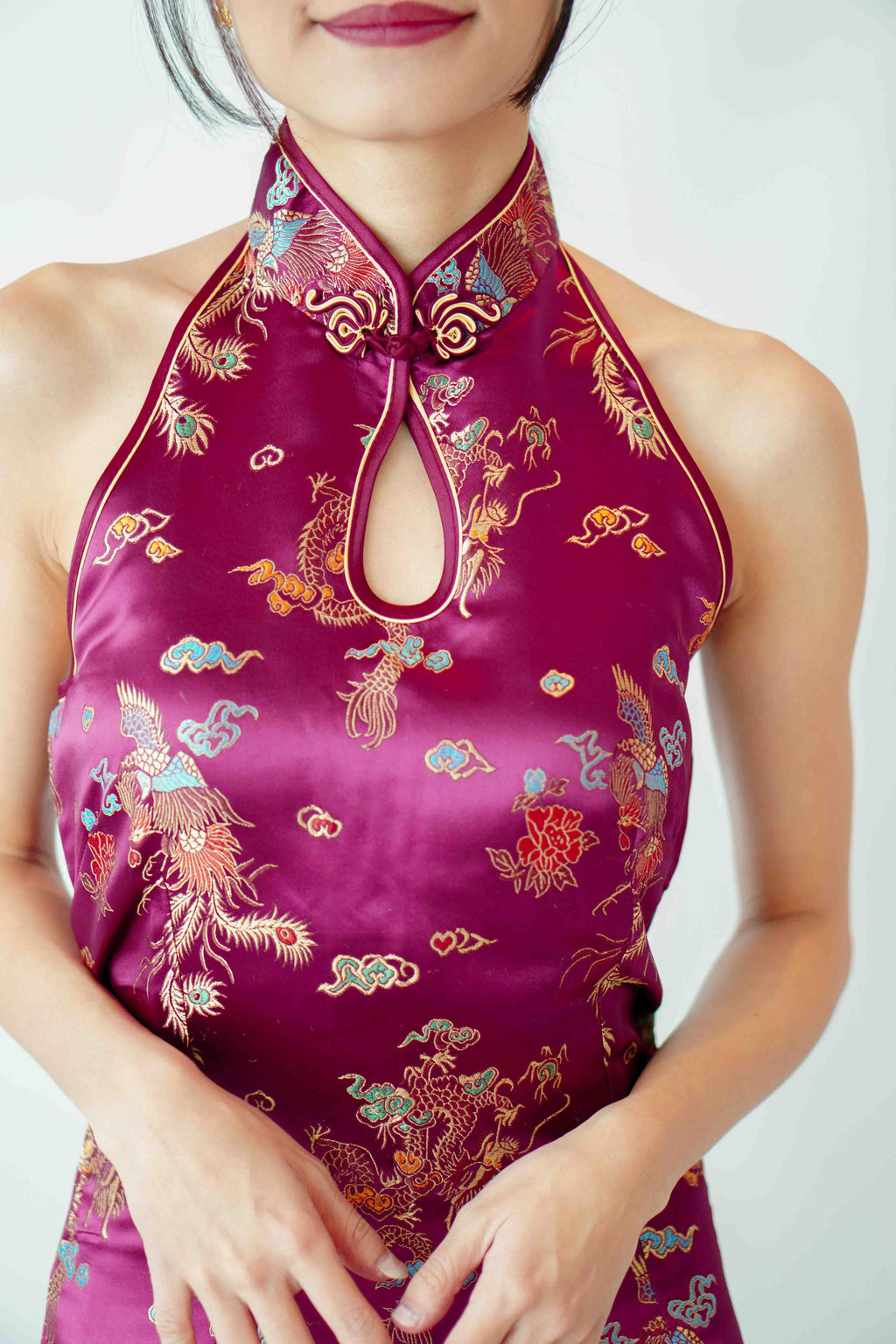Foo Traditional Halter Cheongsam in Red