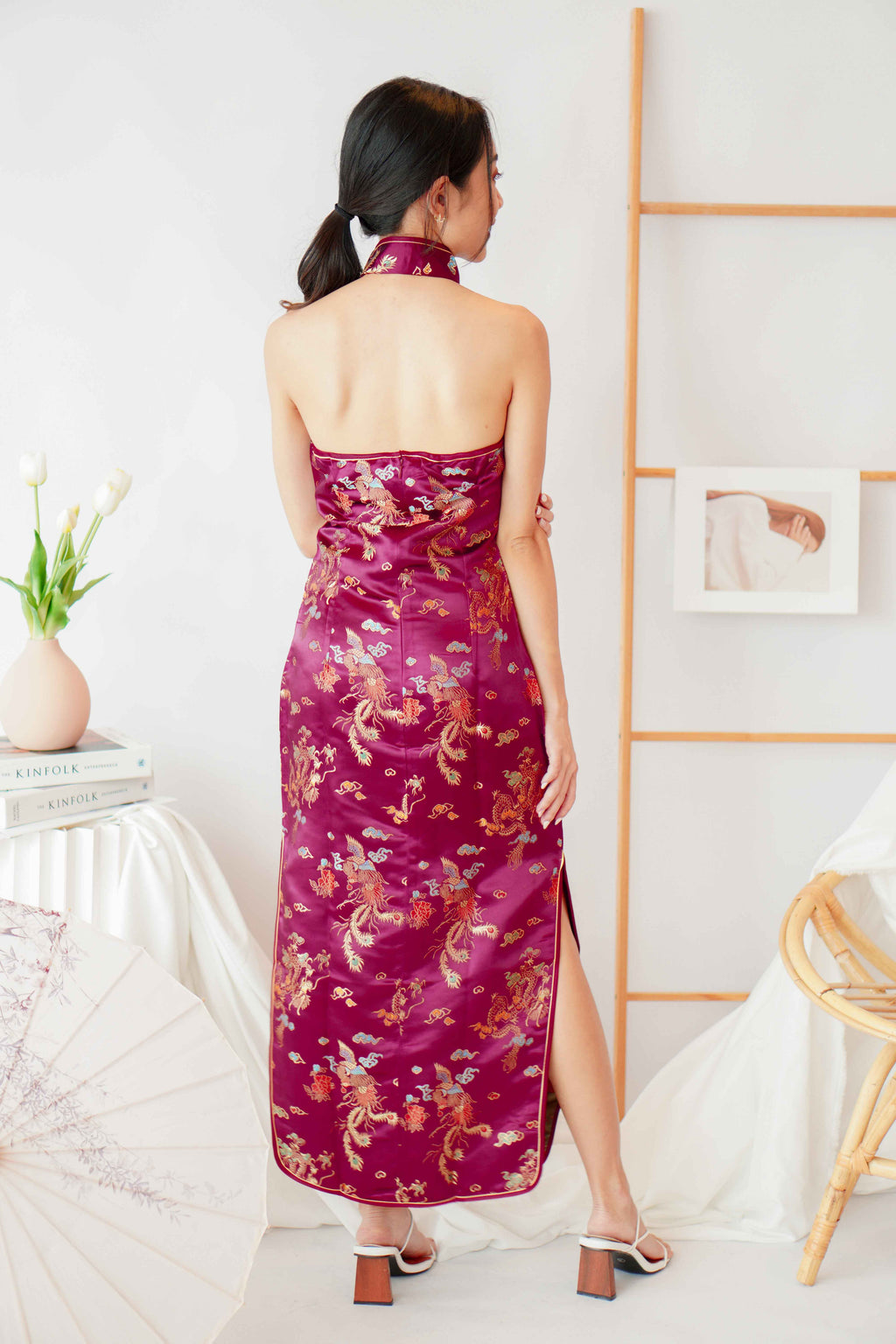 Foo Traditional Halter Cheongsam in Red