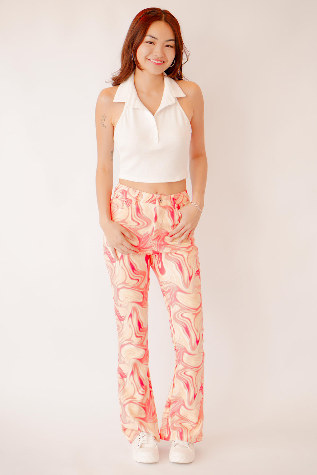 Lucid Dream Printed Pants in Yellow Pink